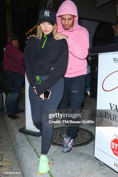 Catherine Paiz and Austin McBroom are seen on February 25, 2020 in Los Angeles, California.