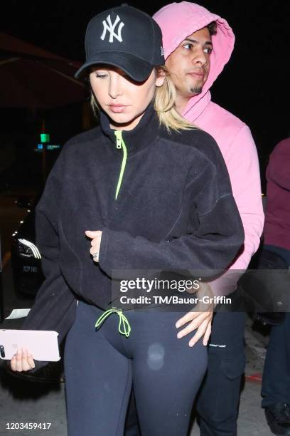 Catherine Paiz and Austin McBroom are seen on February 25, 2020 in Los Angeles, California.