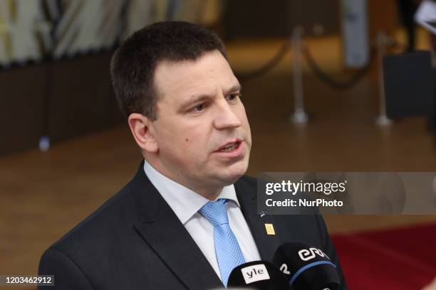 Jüri Ratas The Prime Minister of Estonia as seen arriving at the European Council . Juri Ratas, the Estonian PM leader of the Estonian Center Party ,...