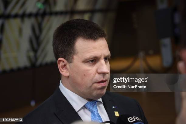 Jüri Ratas The Prime Minister of Estonia as seen arriving at the European Council . Juri Ratas, the Estonian PM leader of the Estonian Center Party ,...