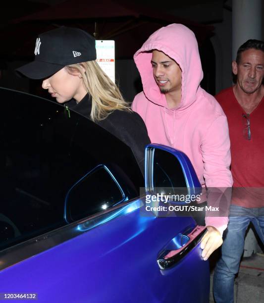 Catherine Paiz and Austin McBroom are seen on February 26, 2020 in Los Angeles, California.