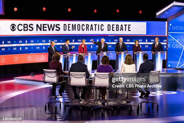 News hosts the 2020 Democratic Debate in Charleston, SC on February 25, 2020. Pictured : Michael Bloomberg, Pete Buttigieg, Elizabeth Warren, Bernie...