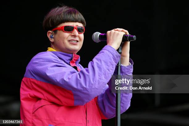 Oliver Tree performs live at St Jerome's Laneway Festival in the Domain on February 02, 2020 in Sydney, Australia.