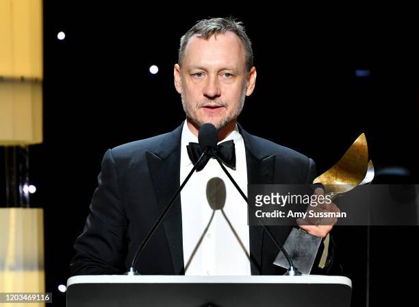 Writer Alec Berg accepts the "Outstanding Comedy Series" award for "Barry" onstage during the 2020 Writers Guild Awards West Coast Ceremony at The...