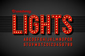 Broadway lights retro style font