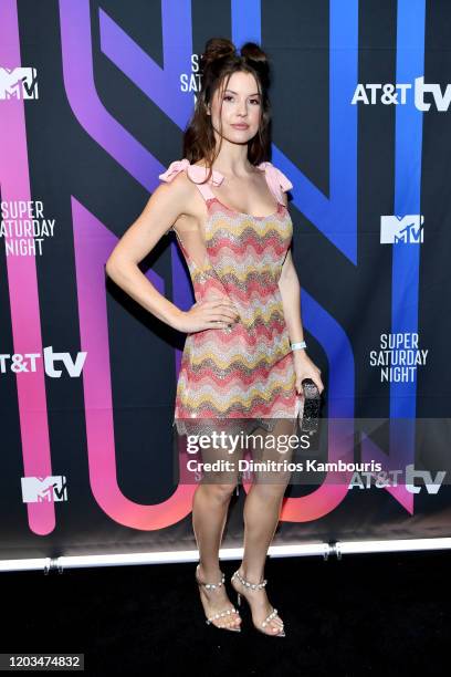 Amanda Cerny attends AT&T TV Super Saturday Night at Meridian at Island Gardens on February 01, 2020 in Miami, Florida.