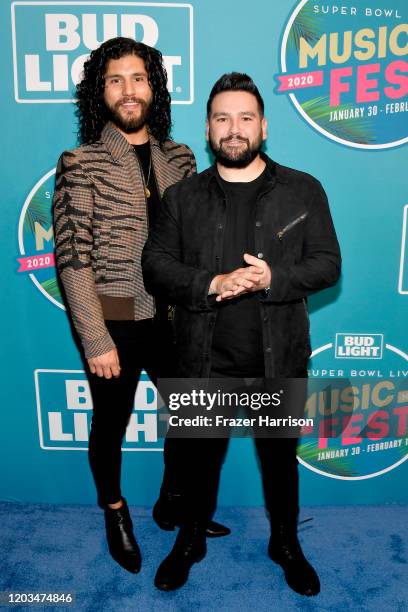 Dan Smyers and Shay Mooney of Dan + Shay attend Bud Light Super Bowl Music Fest on February 01, 2020 in Miami, Florida.