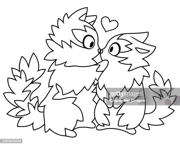 cat kiss - cat wool stock illustrations