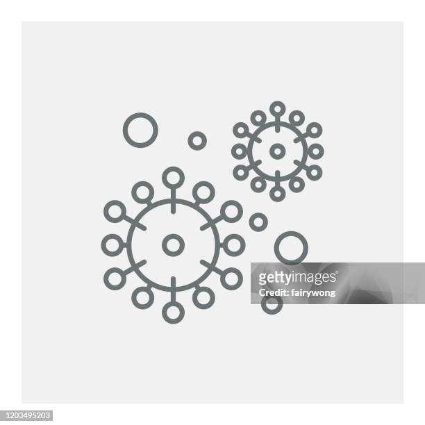 virus cell icon - fungal mold stock illustrations