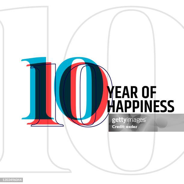 10 jahre jubiläum - 10 years stock-grafiken, -clipart, -cartoons und -symbole