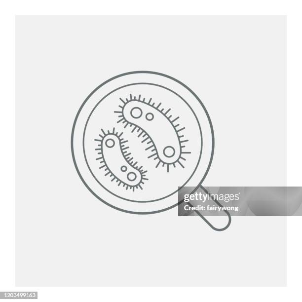 virus cell icon - e coli stock illustrations