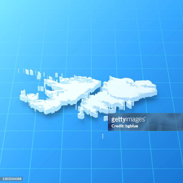 青い背景にフォークランド諸島の地図 - islas malvinas点のイラスト素材／クリップアート素材／マンガ素材／アイコン素材