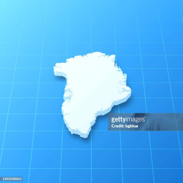 greenland 3d map on blue background - nuuk greenland stock illustrations