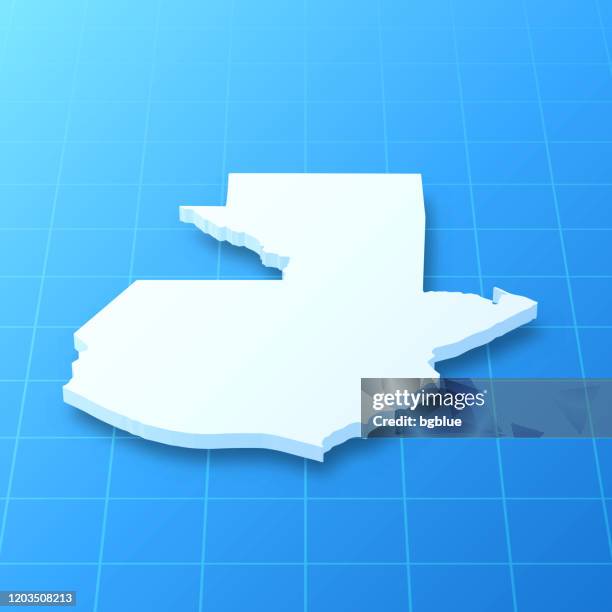 guatemala 3d map on blue background - guatemala stock illustrations
