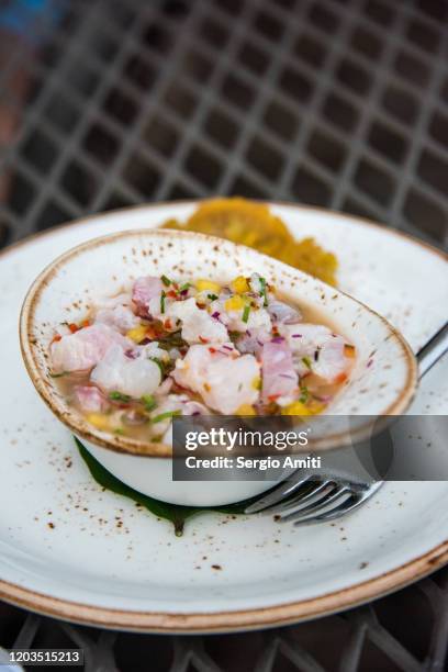 costa rican ceviche - seviche stock pictures, royalty-free photos & images