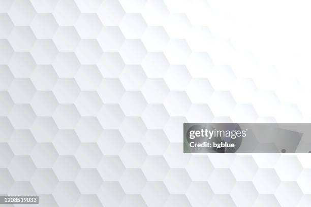 abstract bright white background - geometric texture - white 3d abstract hexagon stock illustrations