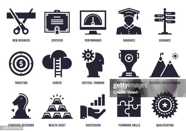 achievements sketch design vector icon pack - gamification stock illustrations