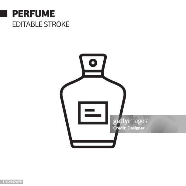 ilustraciones, imágenes clip art, dibujos animados e iconos de stock de icono de línea de perfume, ilustración de símbolo vectorial de contorno. píxel perfecto, trazo editable. - perfume