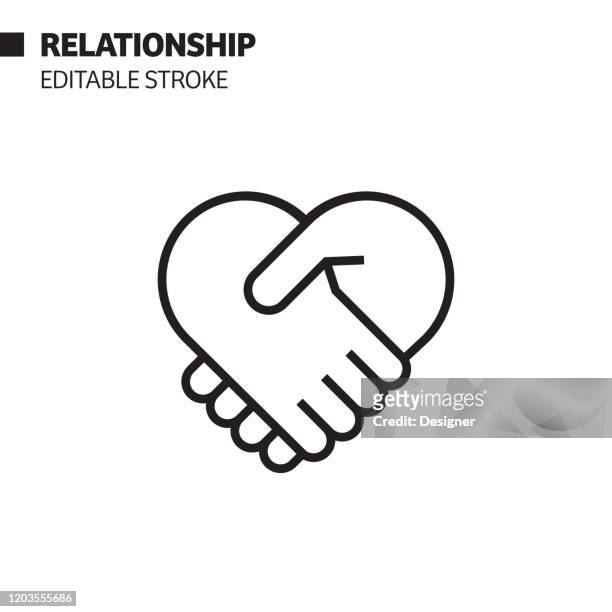 relationship line icon, outline vector symbol illustration. pixel perfect, editable stroke. - customer relationship icon stock illustrations