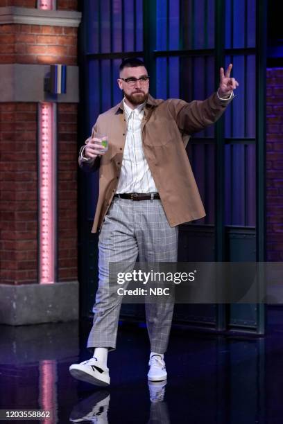 Episode 956 -- Pictured: Kansas City Chiefs' Travis Kelce arrives on February 26, 2020 --