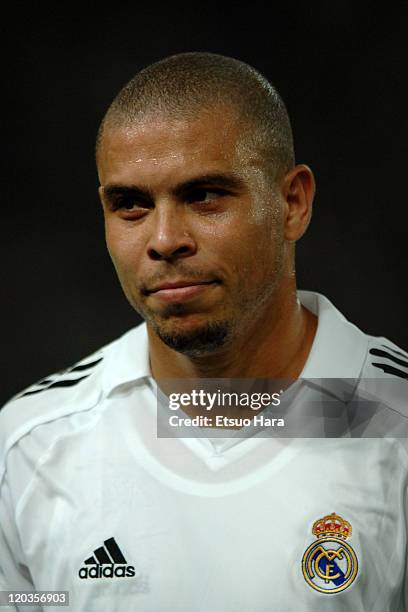 Ronaldo of Real Madrid looks on during a friendly game between Jubilo Iwata and Real Madrid at Ajinomoto Stadium on July 27, 2005 in Tokyo, Japan.