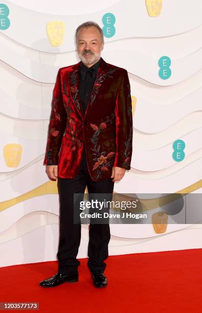 Graham Norton attends the EE British Academy Film Awards 2020 at Royal Albert Hall on February 02, 2020 in London, England.