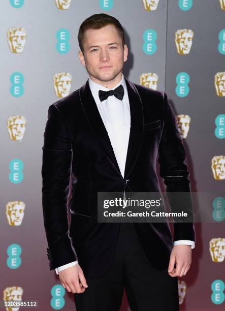 Taron Egerton attends the EE British Academy Film Awards 2020 at Royal Albert Hall on February 02, 2020 in London, England.