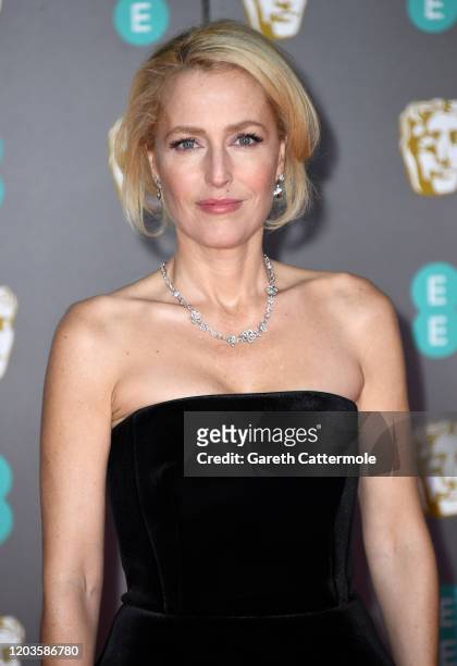 Gillian Anderson attends the EE British Academy Film Awards 2020 at Royal Albert Hall on February 02, 2020 in London, England.