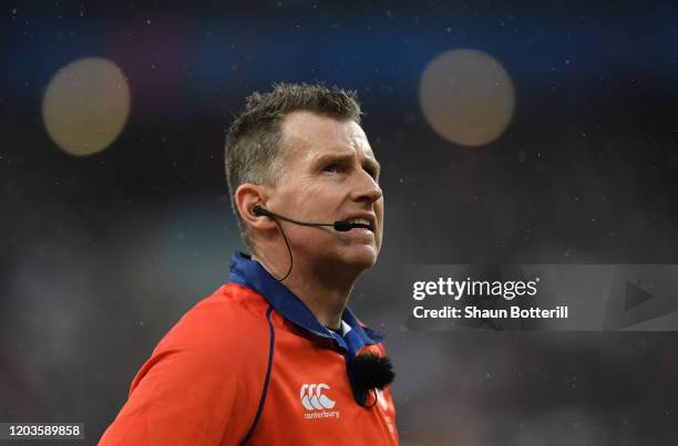 Referee Nigel Owens during the 2020 Guinness Six Nations match between France and England at Stade de France on February 02, 2020 in Paris, .