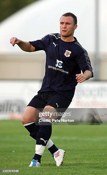 Peter Winn of Stevenage in action during the Pre-Season match between Corby Town and Stevenage at Steel Park on August 2, 2011 in Corby, England.