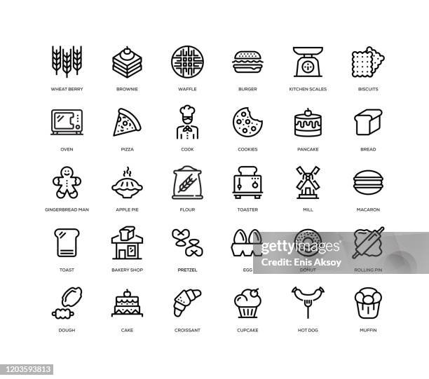 bäckerei icon set - apple pie stock-grafiken, -clipart, -cartoons und -symbole