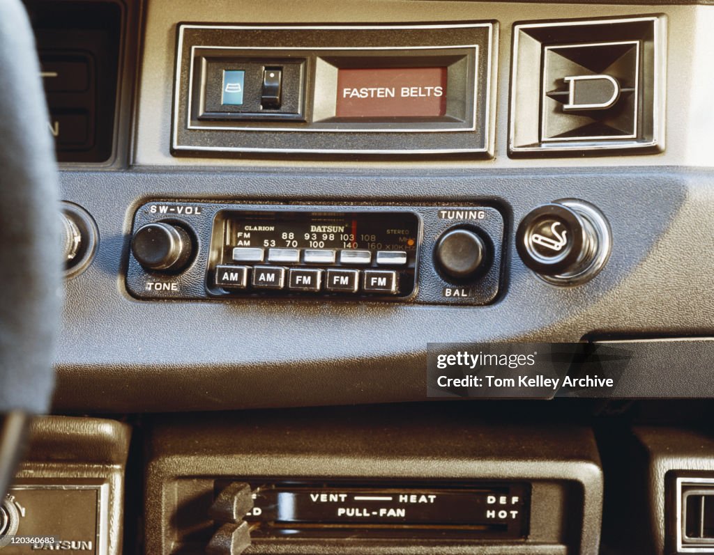 Car radio, close-up