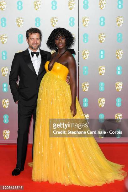 Jodie Turner-Smith and Joshua Jackson attend the EE British Academy Film Awards 2020 at Royal Albert Hall on February 02, 2020 in London, England.
