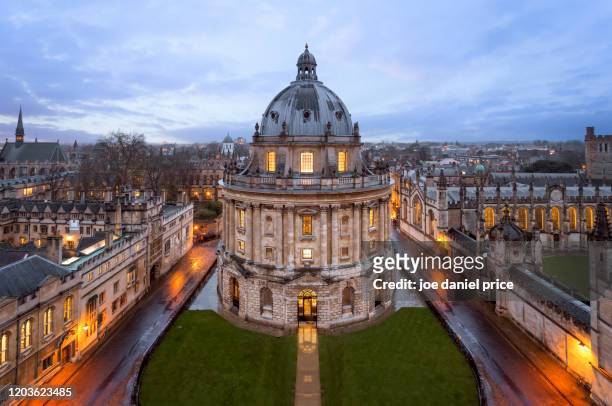blue hour, radcliffe camera, oxford, england - oxford england stock pictures, royalty-free photos & images