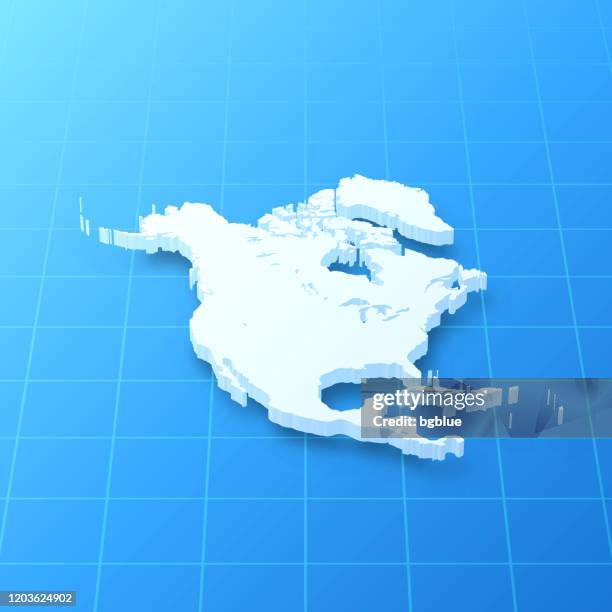 Isometric Map Usa Photos and Premium - North America 3d Map On Blue Background 