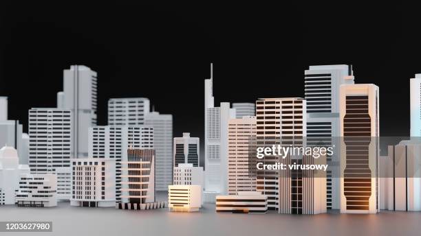 3d stadsmodel - model building stockfoto's en -beelden