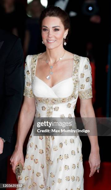 Catherine, Duchess of Cambridge attends the EE British Academy Film Awards 2020 at the Royal Albert Hall on February 2, 2020 in London, England.