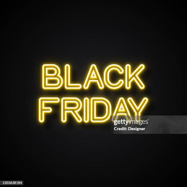 black friday text neon style, design elements - friday stock illustrations