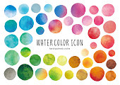 Watercolor circle icons