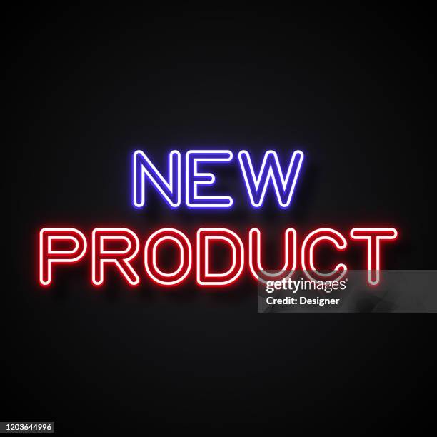 new product badge neon style, design elements - large purchase stock illustrations