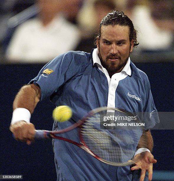 Patrick Rafter Arms 18 Ten Masters Series Rafter Backhand Stock Photos, High-Res Pictures ...
