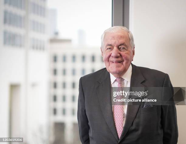 February 2020, Hessen, Frankfurt/Main: Former bank manager Hilmar Kopper is on the verge of an interview in a Deutsche Bank conference room. Kopper...