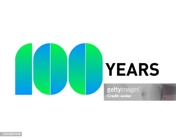 stockillustraties, clipart, cartoons en iconen met 100 jaar jubileum - getal 100