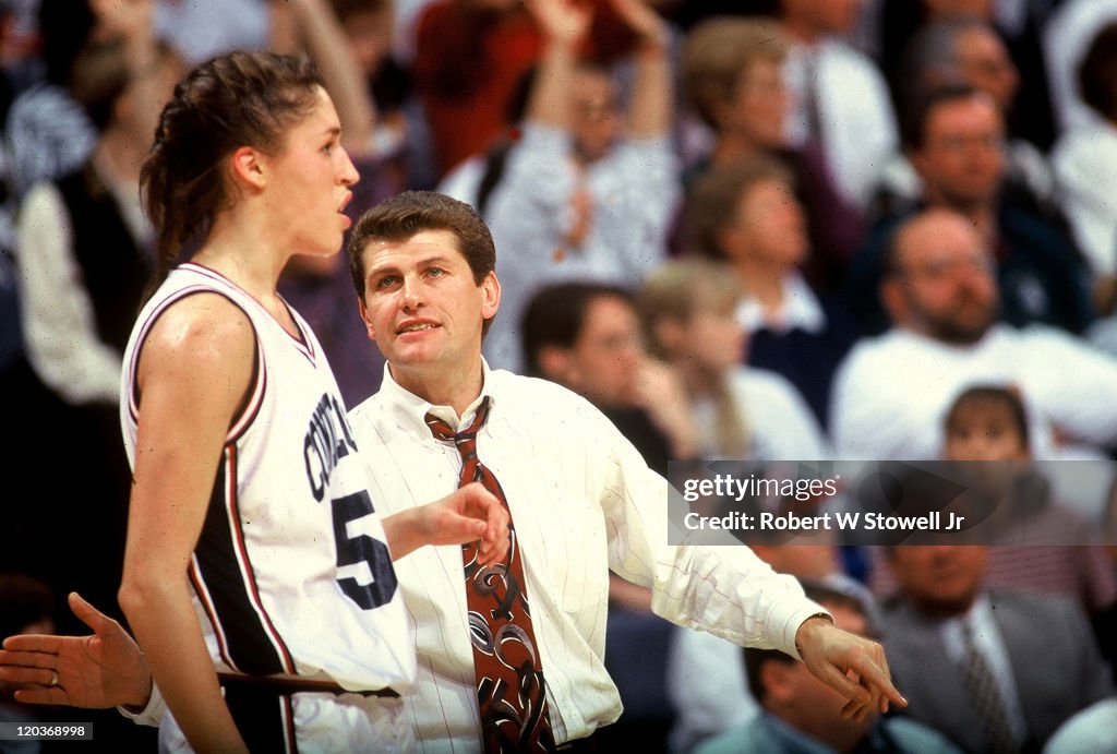 Rebecca Lobo And Coach Geno Auriemma