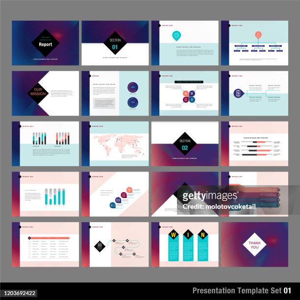 presentation template set - simple infographic stock illustrations