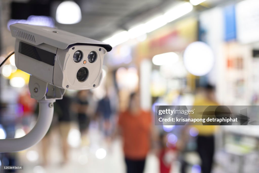 CCTV security guard in the mall building.