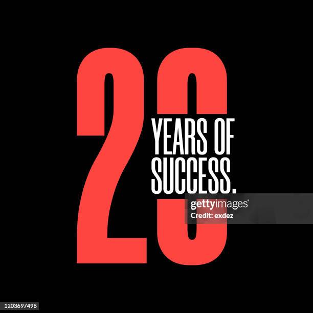 20 years anniversary celebration design - 20 anniversary stock illustrations