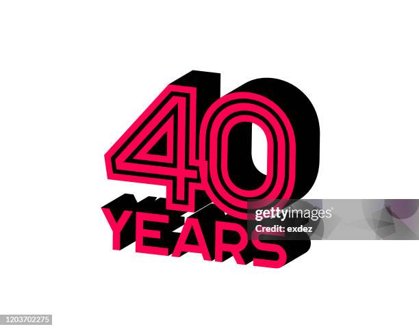 40 years anniversary - 40th anniversary celebration stock illustrations