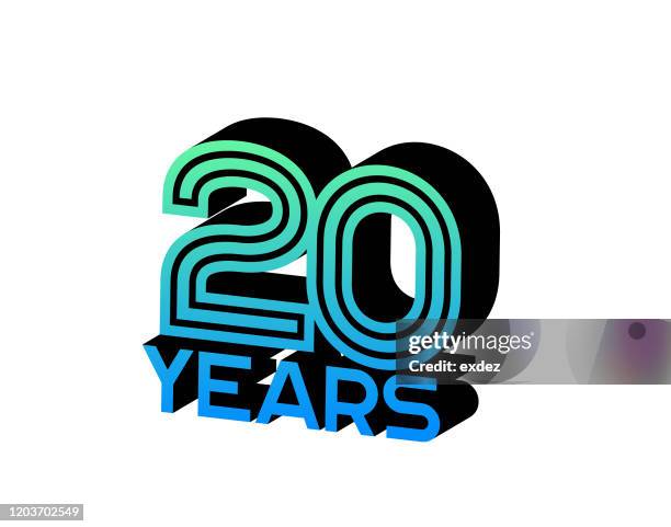 20 years anniversary - 20 year anniversary stock illustrations
