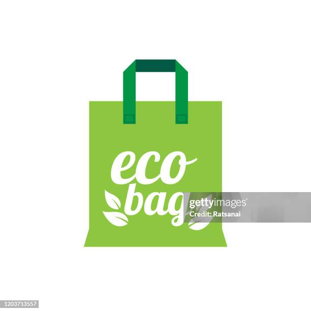 stockillustraties, clipart, cartoons en iconen met eco zak - herbruikbare tas